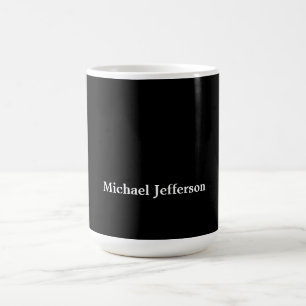 Caneca De Café Clássico Criativo Moderno Preto & Branco