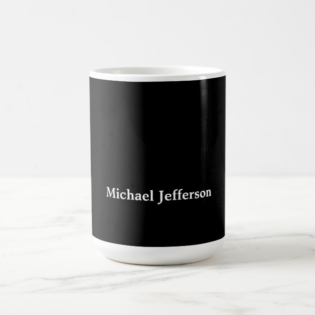 Caneca De Café Clássico Criativo Moderno Preto & Branco (Centro)