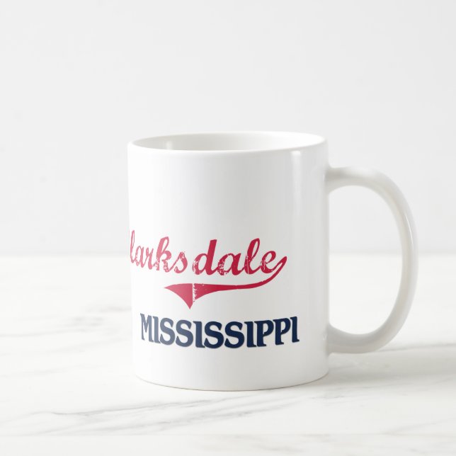 Caneca De Café Clássico da cidade de Clarksdale Mississippi (Direita)