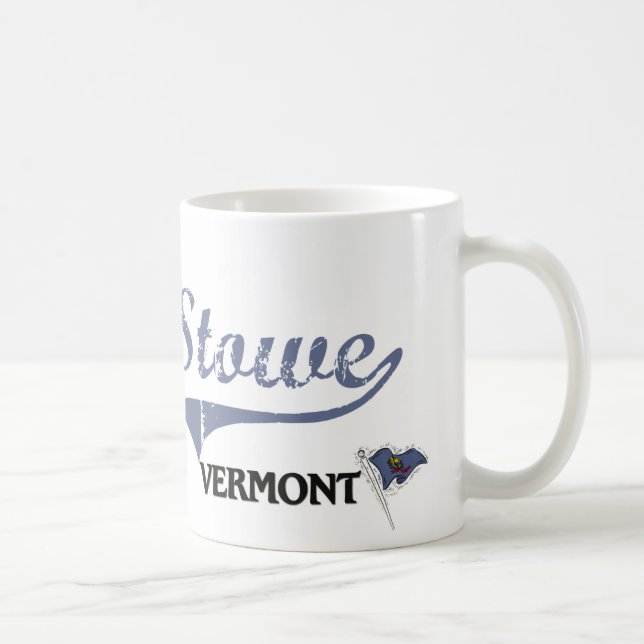 Caneca De Café Clássico da cidade de Stowe Vermont (Direita)
