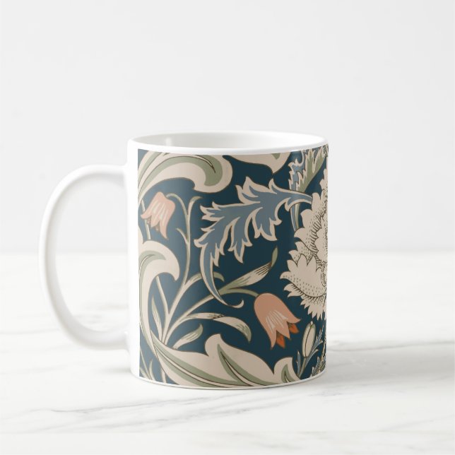 Caneca De Café Clássico de Flores do Jardim Floral William Morris (Esquerda)