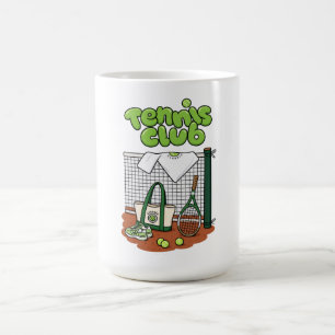 Caneca De Café Clássico Gráfico de Esportes do Clube de Tênis – V