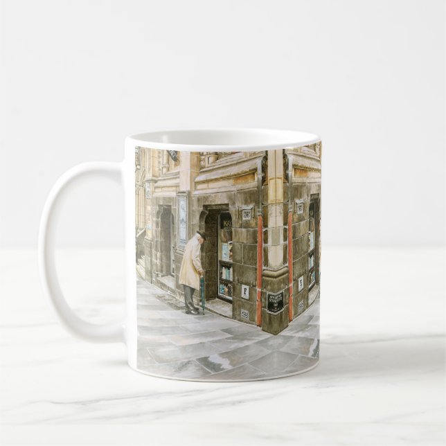 Caneca De Café Clássico - 'Livros Antigos' (Esquerda)