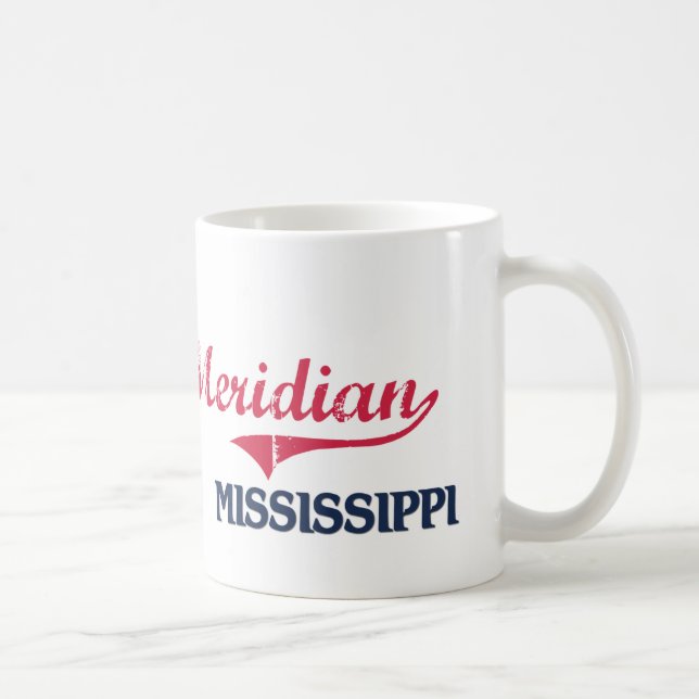 Caneca De Café Clássico meridiano da cidade de Mississippi (Direita)