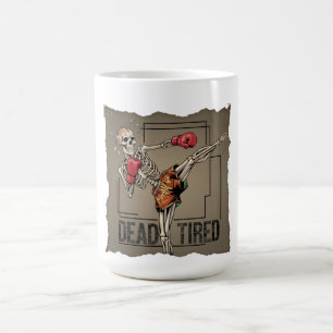Caneca De Café Clássico Muay Thai Skeleton Fighter Mug