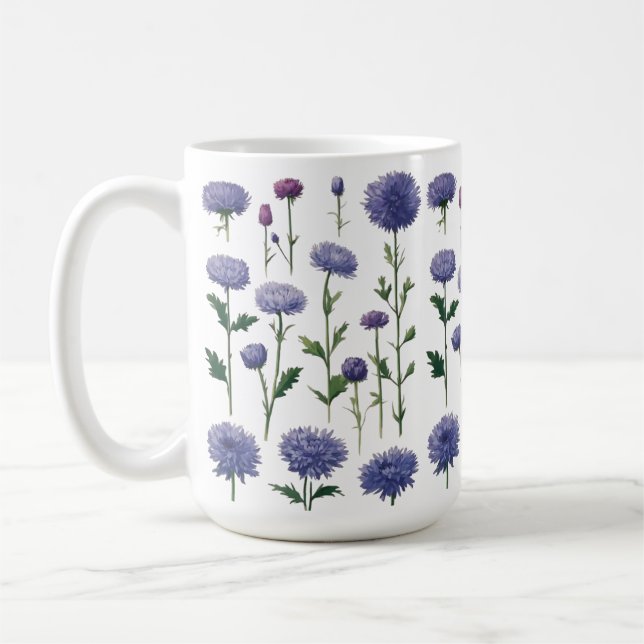 Caneca De Café Clássico Mug de 15 oz - Design de Buquê Floral (Esquerda)