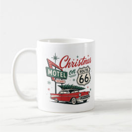 Caneca De Café Clássico Natalino do Carro Vermelho da Rota 66 Vin