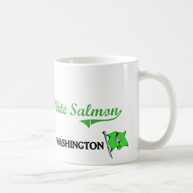 Caneca De Café Clássico Salmon branco da cidade de Washington (Direita)