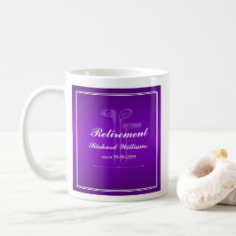 Caneca De Café Clássico Tema Golfe de Aposentação Branco Roxo