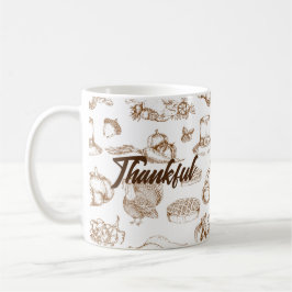 Caneca De Café Clássico Vintage Dia de Ação de Graças Minimalista