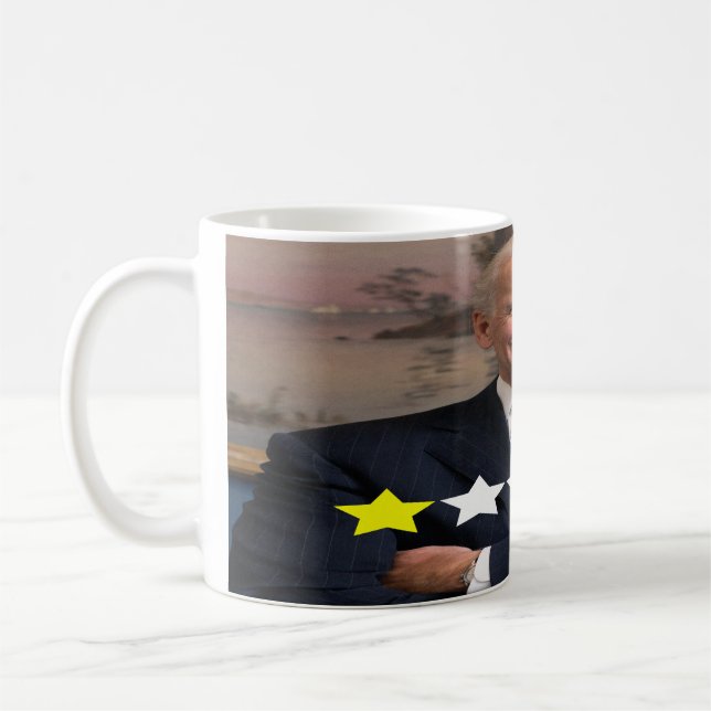 Caneca De Café Classificação de Aprovação do Presidente Joe Biden (Esquerda)