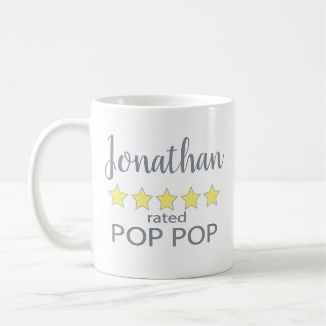 Caneca De Café Classificado com 5 estrelas Pop Pop (Esquerda)
