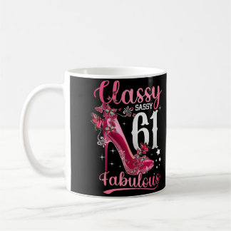 Caneca De Café Classy Sassy 61 And Faburlous 61st Birthday Floral