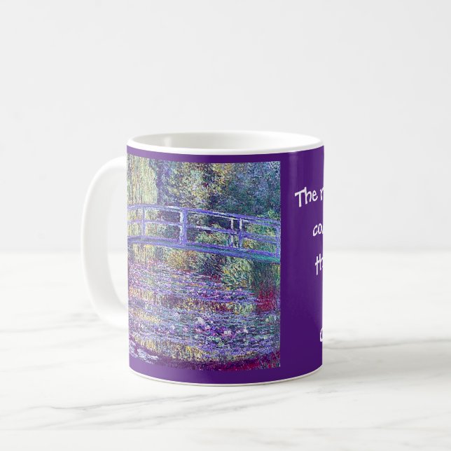 Caneca De Café Claude Monet, A Ponte Japonesa, Citação (Frente Esquerda)