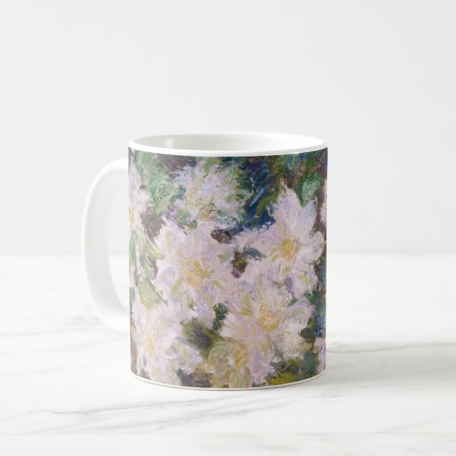 Caneca De Café Claude Monet - Clematite Branca (Frente Esquerda)