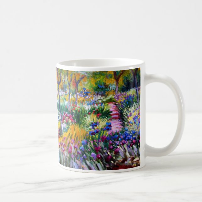 Caneca De Café Claude Monet: Iris Garden por Giverny (Direita)