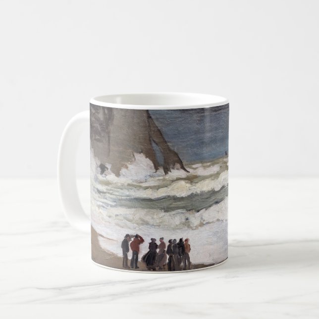 Caneca De Café Claude Monet - Mar duro em Etretat (Frente Esquerda)