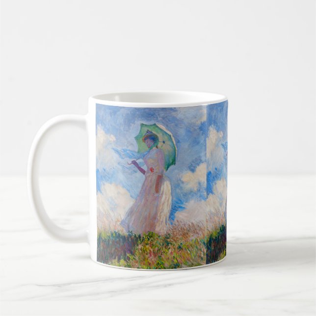 Caneca De Café Claude Monet - Mulher com Guarda-Sol virada para a (Esquerda)