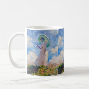 Caneca De Café Claude Monet - Mulher com Parasol virada para a es