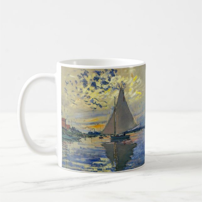 Caneca De Café Claude Monet - Navio de vela no Le Petit-Gennevill (Esquerda)