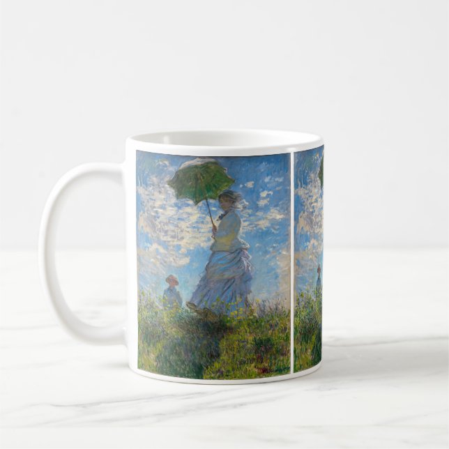 Caneca De Café Claude Monet - O Passeio, Mulher com Guarda-Sol (Esquerda)