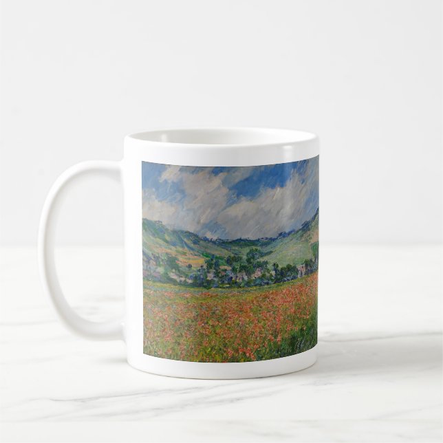 Caneca De Café Claude Monet Painting, Poppy Field em Giverny (Esquerda)