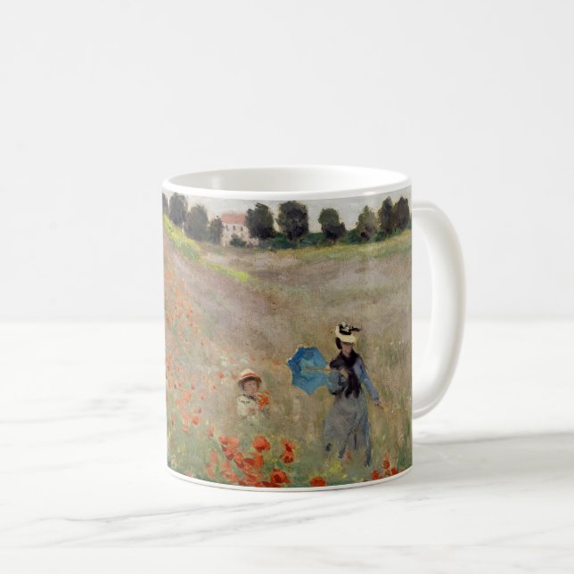 Caneca De Café Claude Monet - Poppy Field (Frente Esquerda)