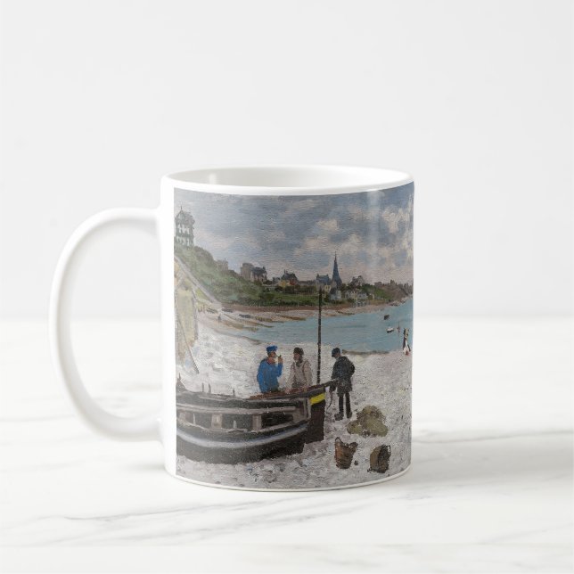 Caneca De Café Claude Monet The Beach em Sainte-Adresse 1867 (Esquerda)