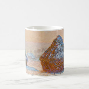 Caneca De Café Claude Monet - Wheatstacks, Efeito da Neve, Manhã