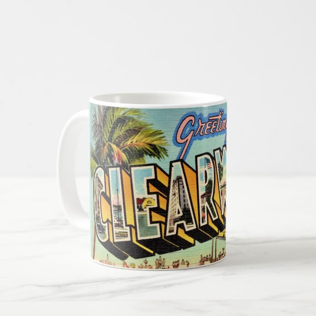 Caneca De Café Clearwater Flórida Antiga (Frente Esquerda)