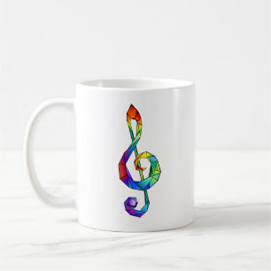 Caneca De Café Clef do Troço Musical do Arco-Íris