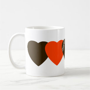 Caneca De Café Cleveland Browns Futebol Heart Design