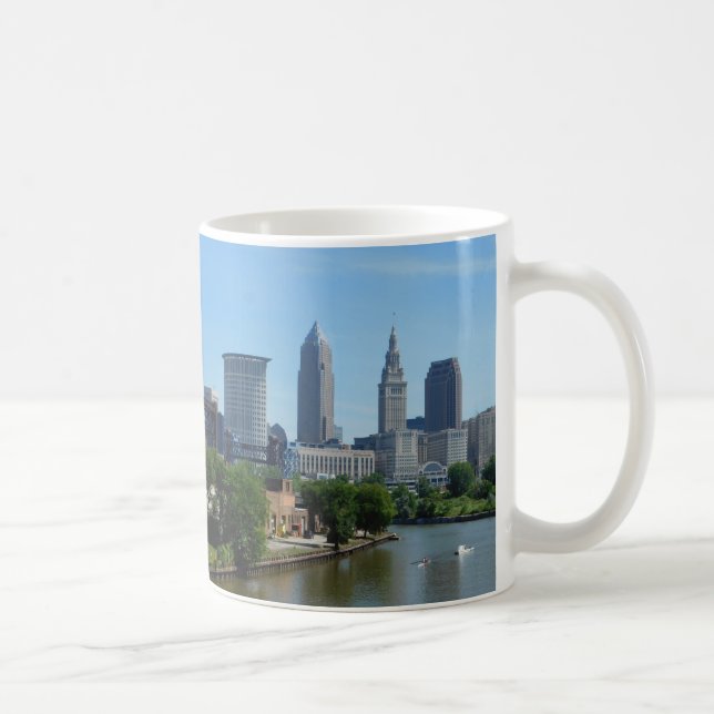 Caneca De Café Cleveland Ohio River Skyline Mug (Direita)