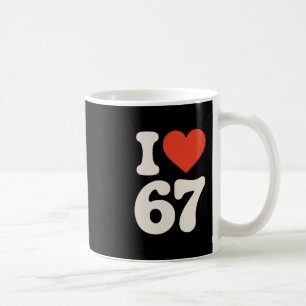 Caneca De Café Clic 67 Meme - Eu Amo Seis Sete