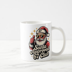 Caneca De Café Clic Natal 67 Meme do Papai Noel - Retro Papai Noe