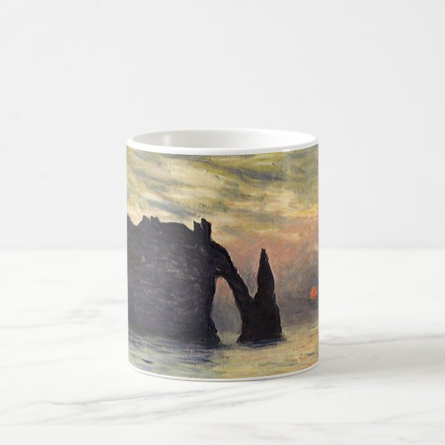 Caneca De Café Cliff Etretat, Sunset de Claude Monet (Centro)