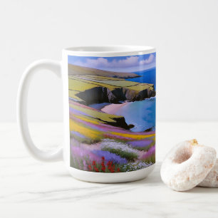 Caneca De Café Cliff Verdant e Ondas do Azure