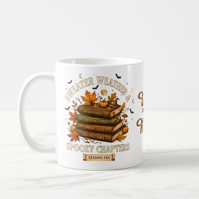 Caneca De Café Clima de Suéter Capítulos Assustadores Livros Hall (Esquerda)