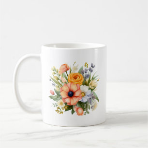 Caneca De Café Clipart de Buquê de Flores de Primavera-92390