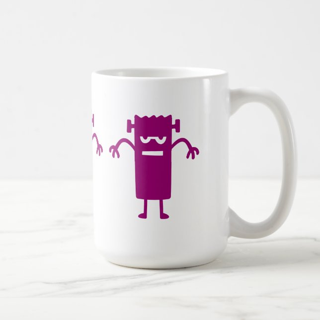 Caneca De Café Clipe de Dia das Bruxas de Frankenstein Roxo (Direita)