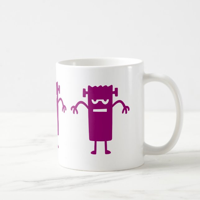 Caneca De Café Clipe de Dia das Bruxas de Frankenstein Roxo (Direita)