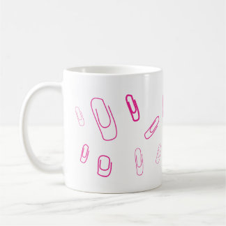 Caneca De Café clipe de papel rosa design retrô