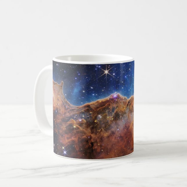 Caneca De Café Clipes cósmicos na Nebulosa de Carina | James Webb (Frente Esquerda)
