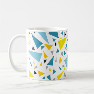 Caneca De Café Clique no design favorito Triângulo amarelo e azul