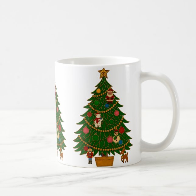 Caneca De Café Cloisonne Art Christmas Tree Character Ornaments (Direita)