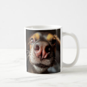 Caneca de Café Close-Up de Nariz de Cachorro Engra