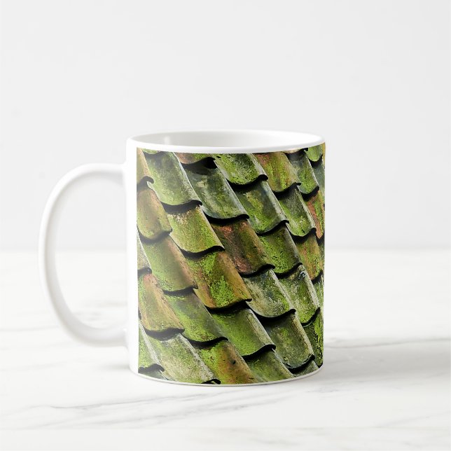 Caneca De Café Close-up photo of green shingle roof (Esquerda)