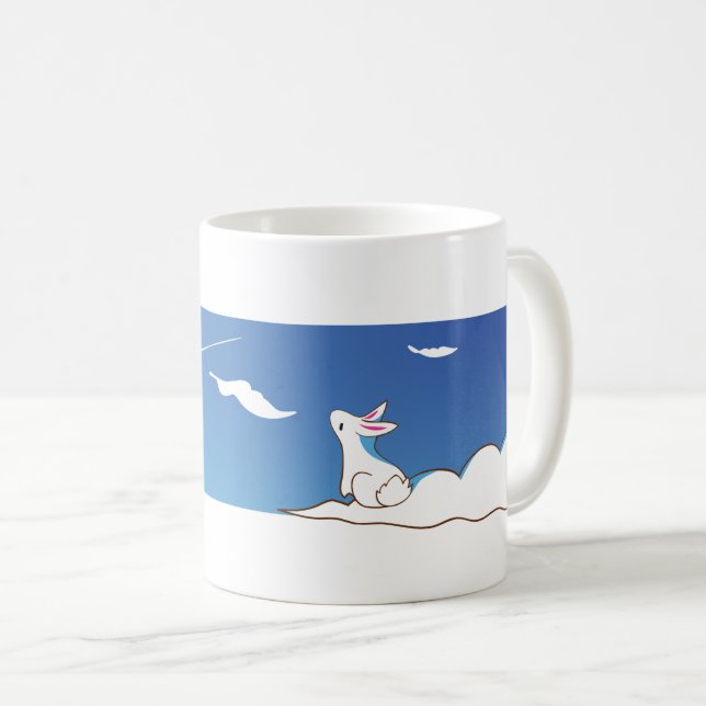 Caneca De Café Cloud Gazando Sky Bunny Mug (Frente Esquerda)