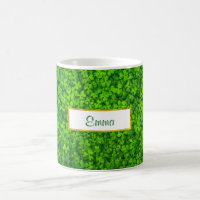 Clovers Verdes com Quadro de Folha Ouro FAUX