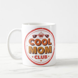 Caneca De Café Clube da Mãe Legal Logotipo de Insígnia Retrô